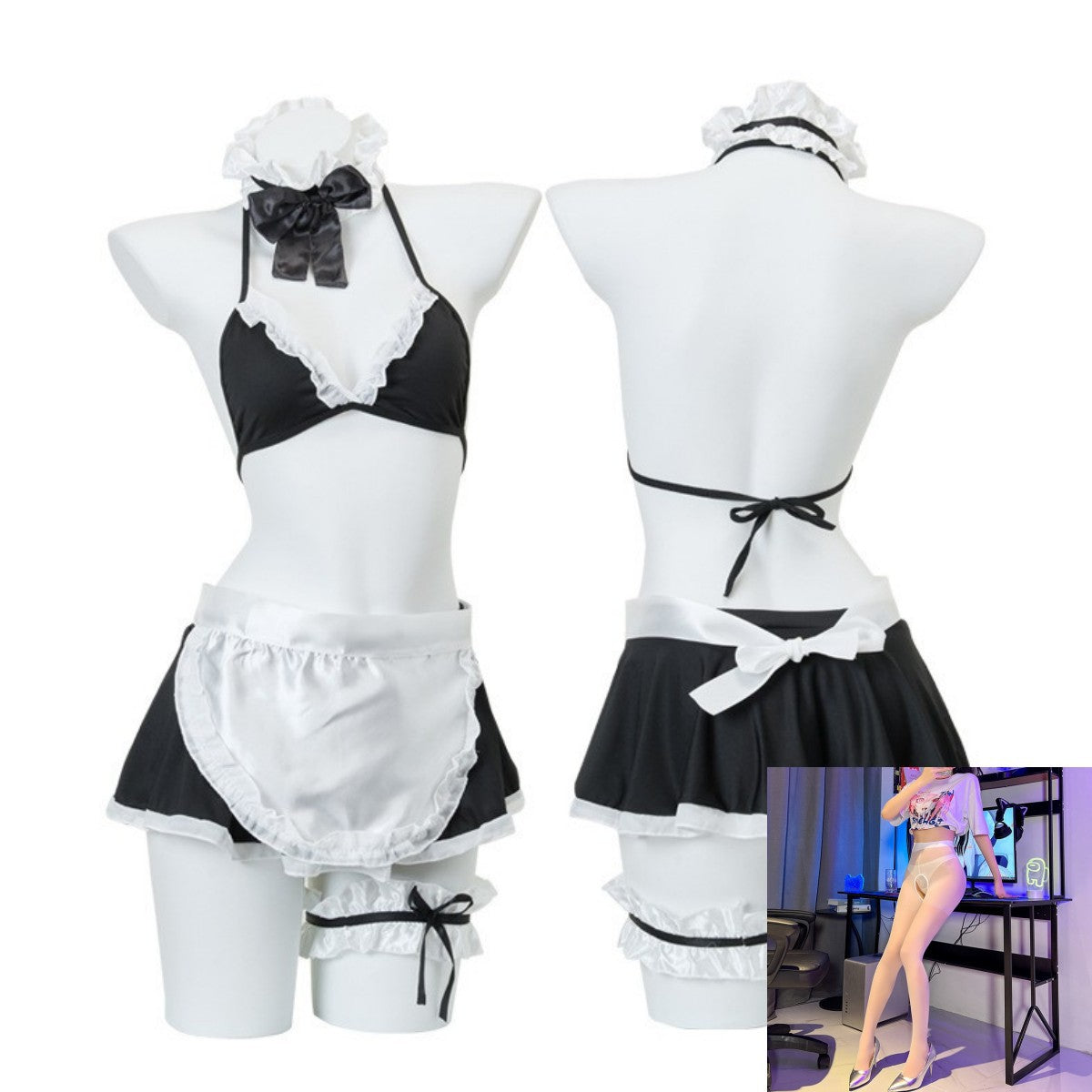 Maid Open Crotch Set