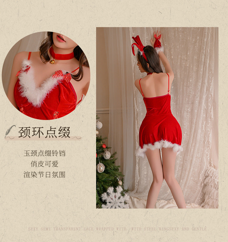 Festive Deep V Party Dress