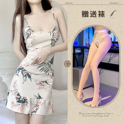 Summer Lace Trim Sleepwear with Pads