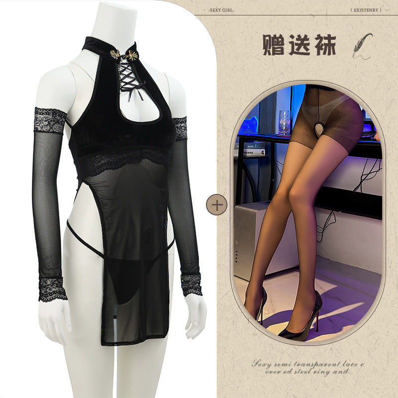 Slit Cheongsam Roleplay Costume Set