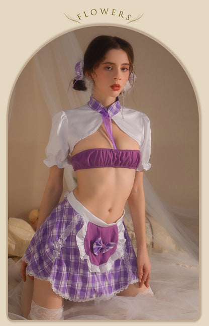 Sweet Maid Plaid Dress Set