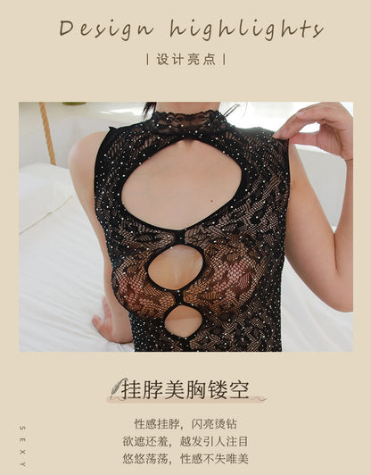 Crystal Beaded Swimsuit Bodysuit