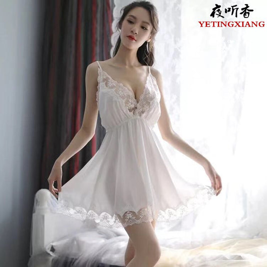Embroidered Lace Chemise Set