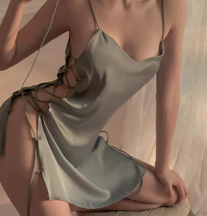 Sheer Lace Slit Nightie