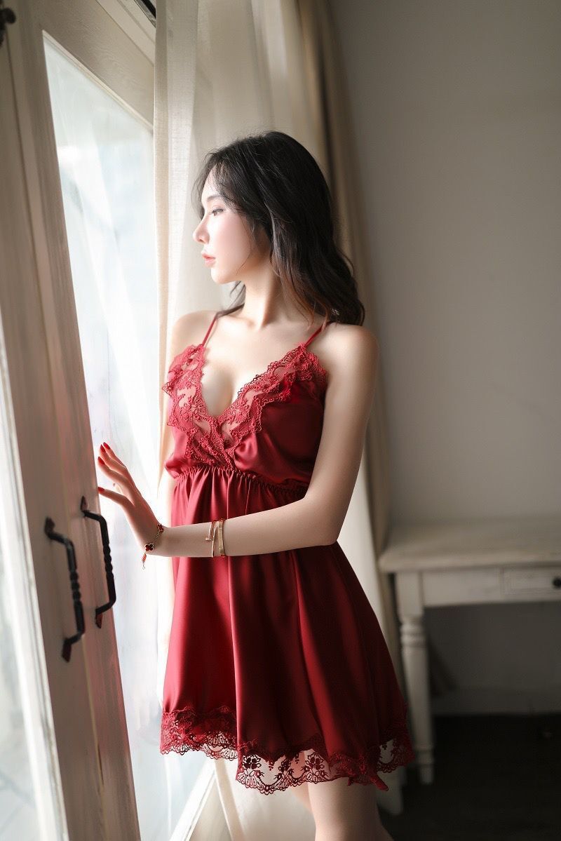 Embroidered Lace Chemise Set