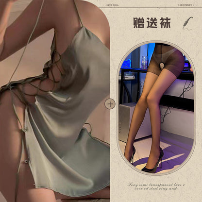 Sheer Lace Slit Nightie