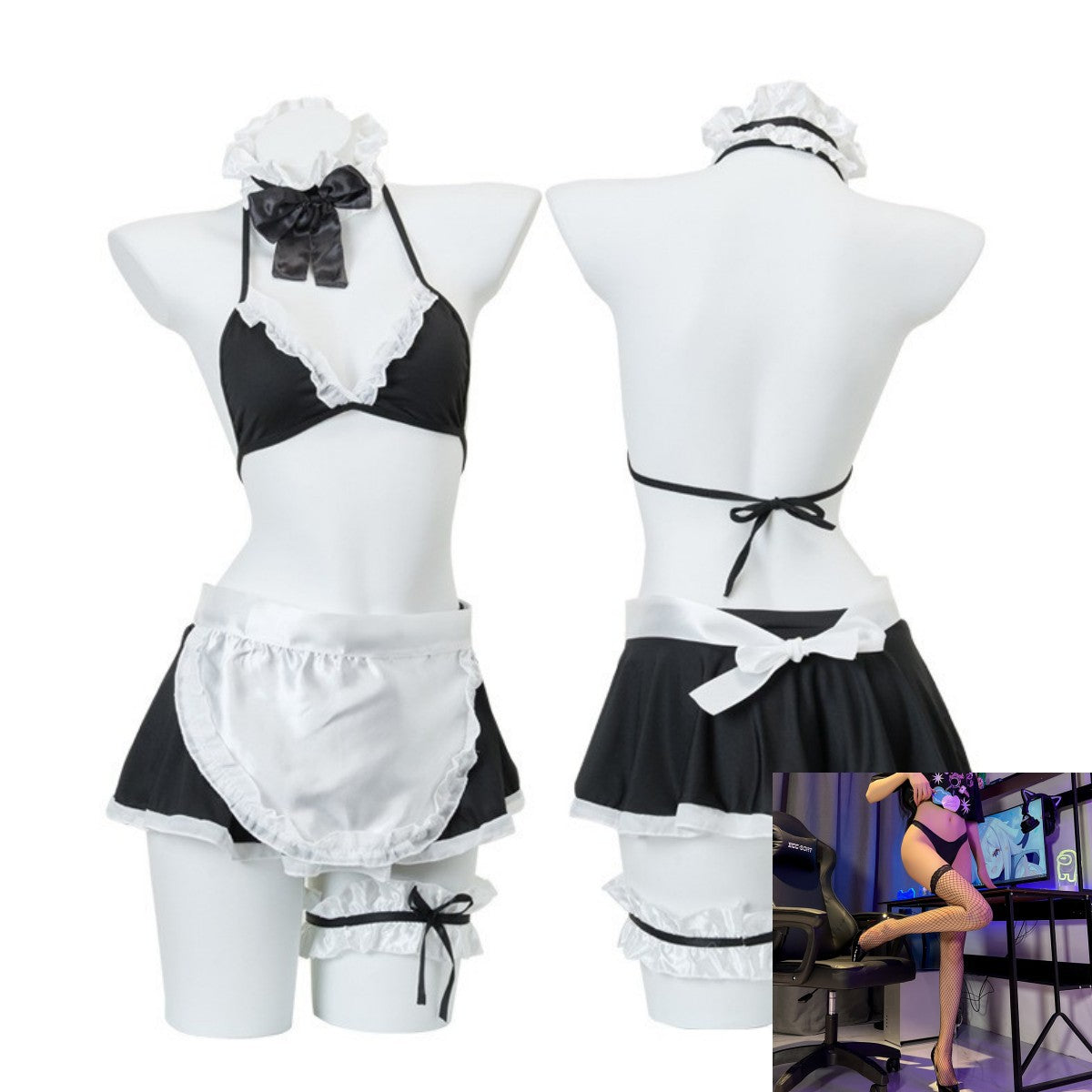 Maid Open Crotch Set
