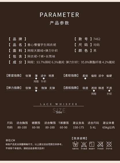 JK Schoolgirl Mesh Lingerie Costume