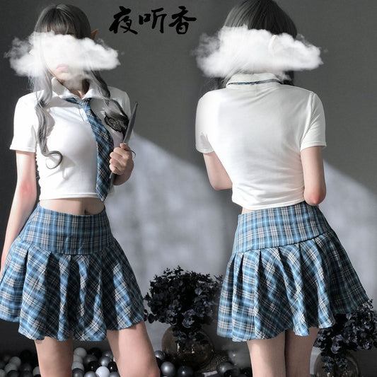 Schoolgirl Lingerie Set with Mini Skirt